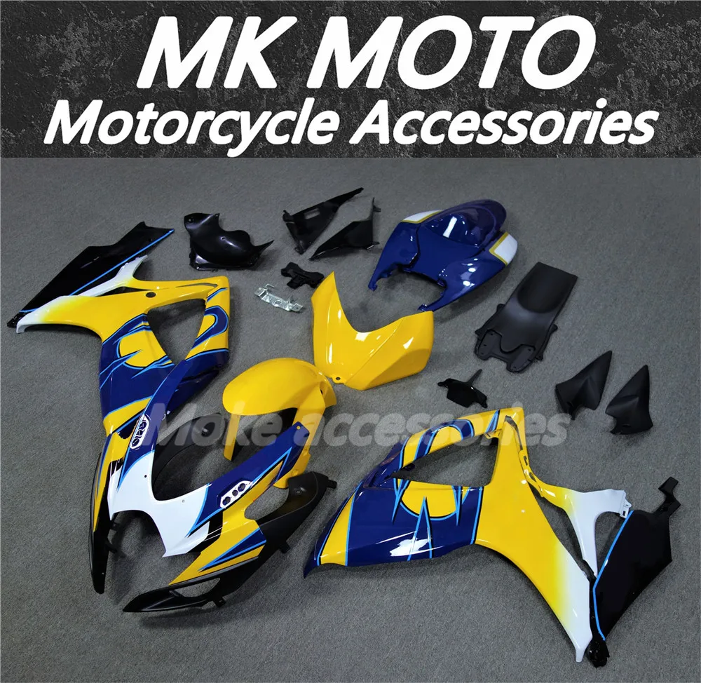 Kit fairing sepeda motor cocok untuk gsxr600/750 2006-2007 Set Bodywork kualitas tinggi injeksi ABS baru kuning biru Corona