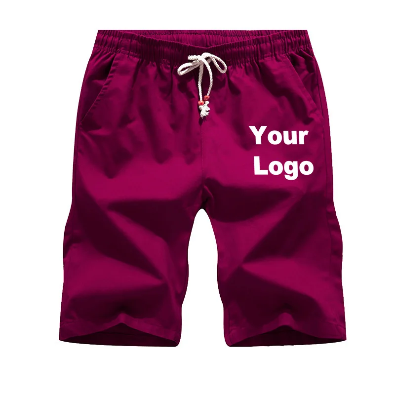 Custom Logo Casual Shorts Men\'s Summer Pants Cotton Loose Breathable Cargo Pants Large Shorts Beachwear