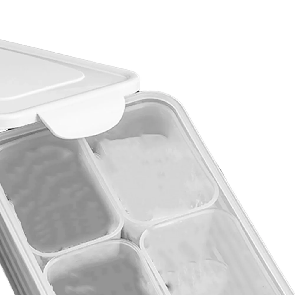 Food Organizing 4 Compartment Fridge Storage Containers Stackable With Lid Fresh Keeping Box PP Salad Storage Containers Kitchen