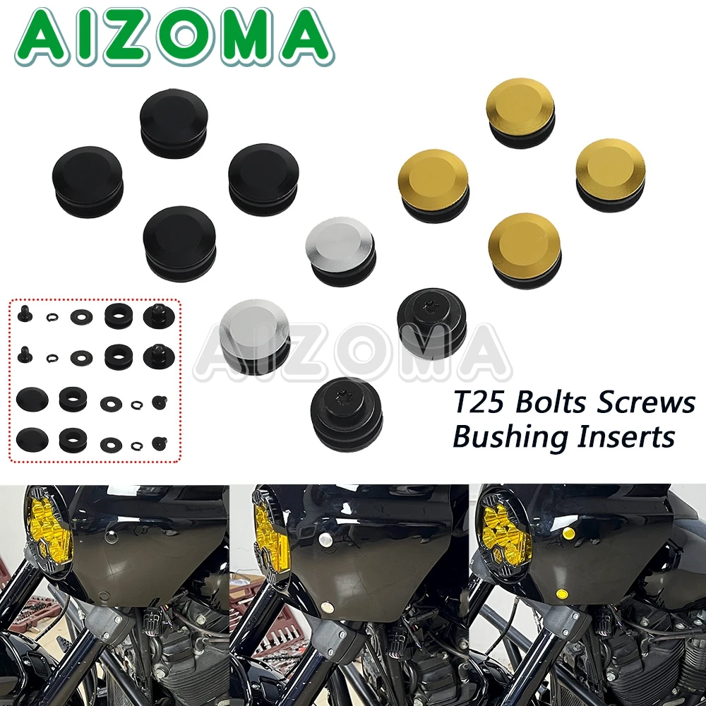 

Motorcycle T25 Bolts Screws Bushing Inserts For Harley Low Rider S Road Glide King Softail Dyna Sportster Indian Scout Bobber