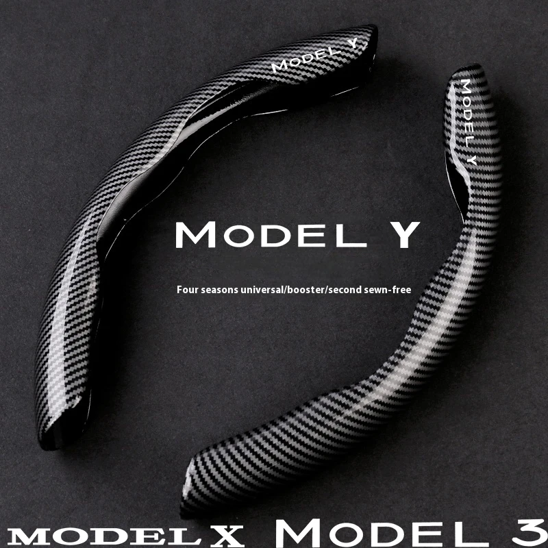 For Tesla Model Y Model 3 Model S Model X Model Y L Zunifer Juniper 3 Highland Car Carbon Fiber Texture Steering Wheel Cover