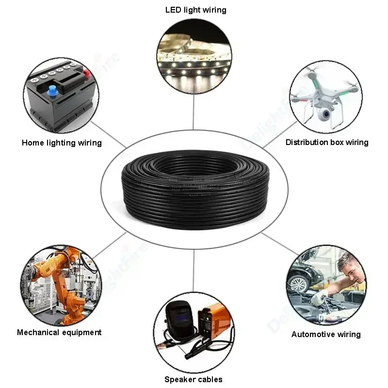 Isıya Dayanıklı Silikon Tel 16 14 12 10 8 6 4 AWG Esnek Kırmızı Siyah Silikon Elektrik Kablosu Güneş Panelleri Araba Oto Pil