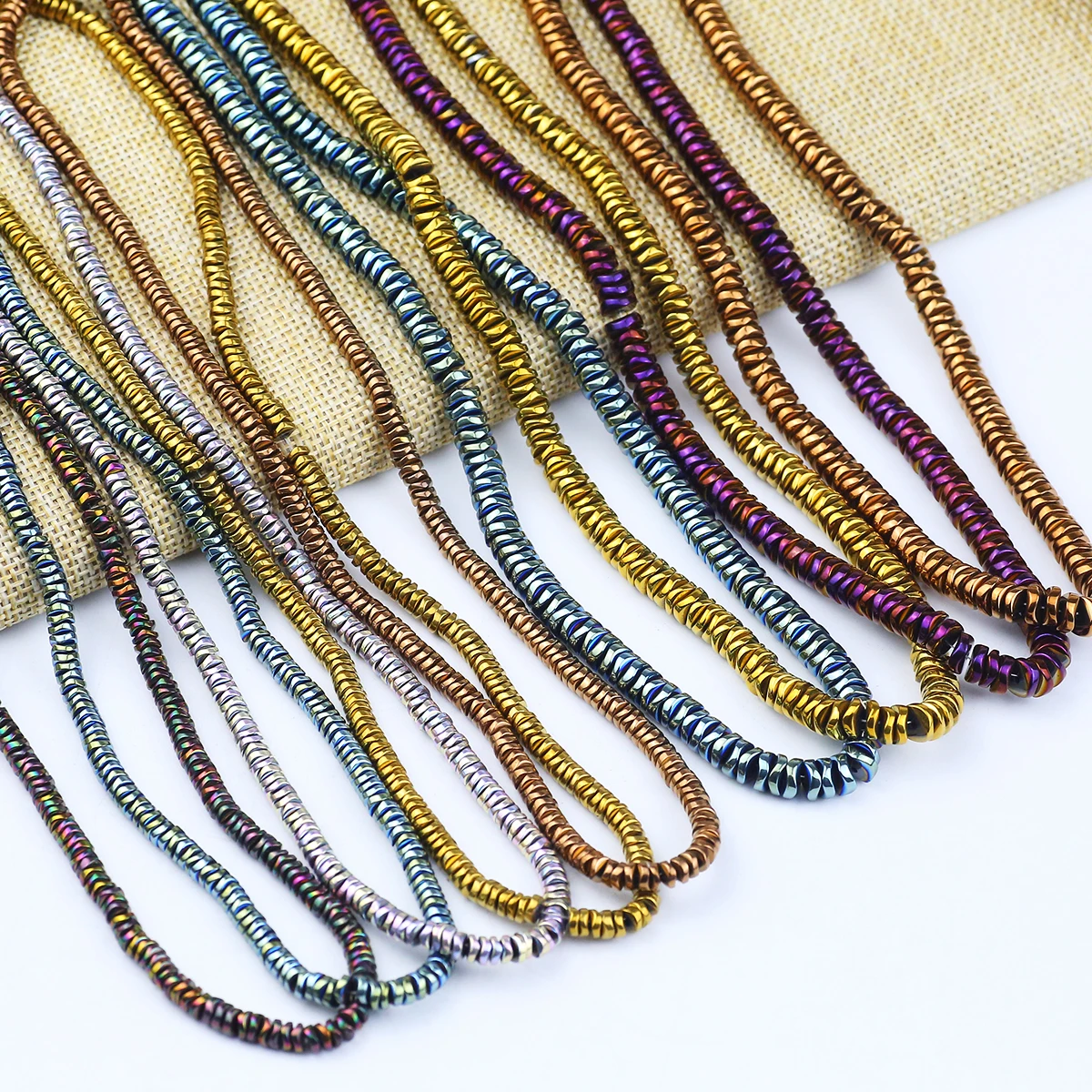 Natural Cut Triangular Colourful Hematite Spacer Beads Loose For Jewelry Making Bracelet Pendant Necklaces DIY Accessories 4/6MM