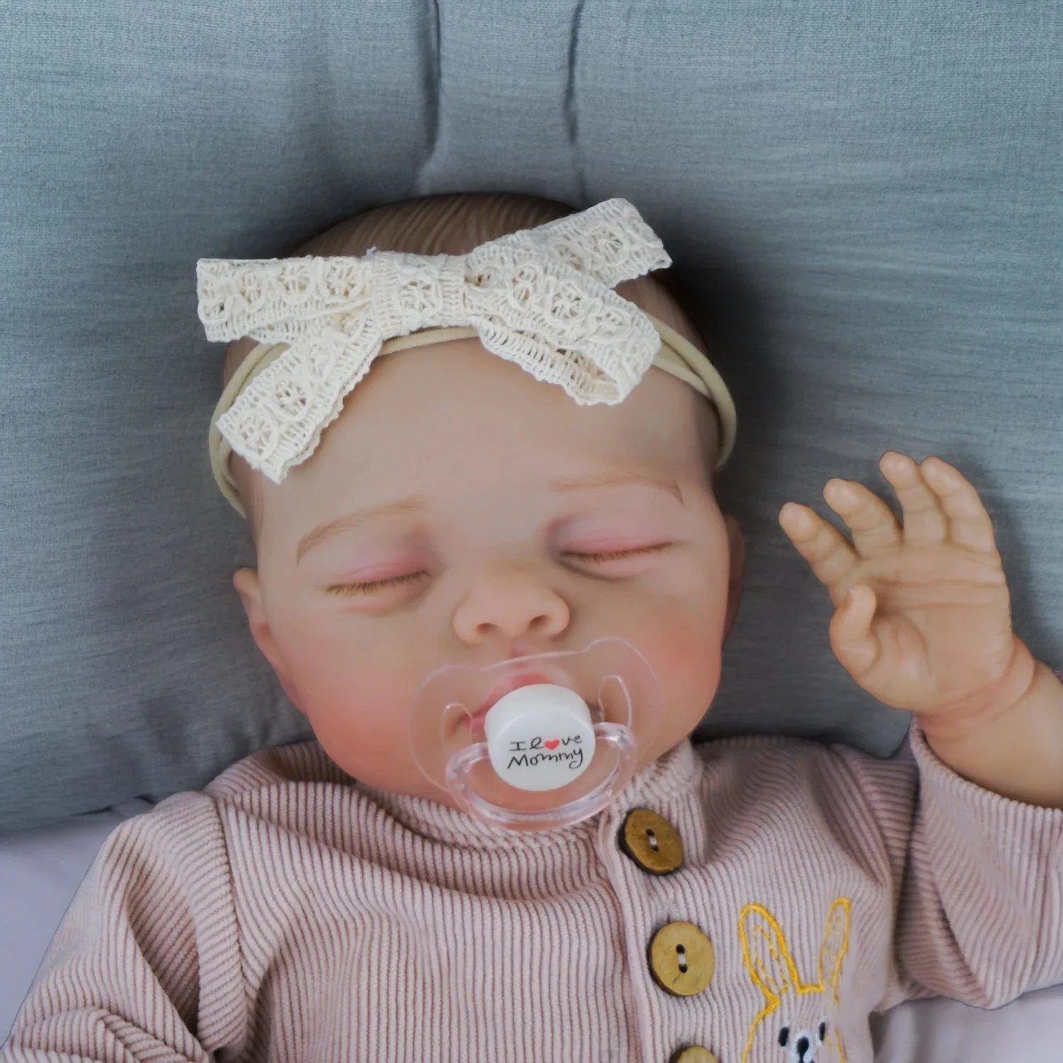 45CM Irys Soft Cotton Body Lifelike Reborn Sleeping Baby Dolls Multiple Layers Painting 3D Skin Visible Veins Hand Painted Hair