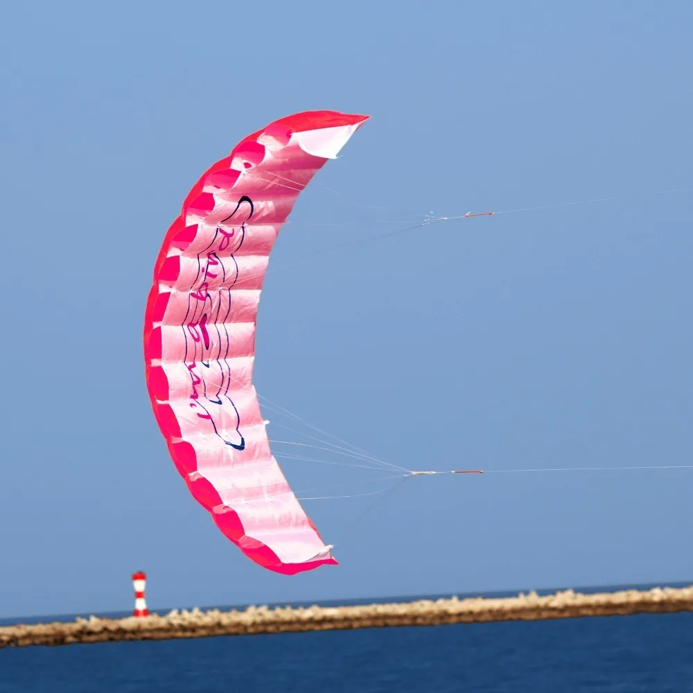 Cometa de doble potencia para acrobacias, paracaídas suave de doble línea de 1,4 m, juguete volador de 30 metros, deporte, playa, interacción familiar