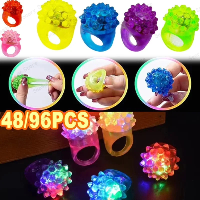 Luminous Strawberry LED Ring Light Fluorescent Finger Light Bar Flash Soft Plastic Toy Christmas Small Gift for Fun And Glow