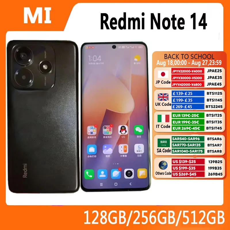 New Xiaomi Redmi Note 14 5G Chinese Version Smartphone 6.67" 120Hz OLED Display MTK Dimensity 7025-Ultra 5110mAh 50MP OIS IP64