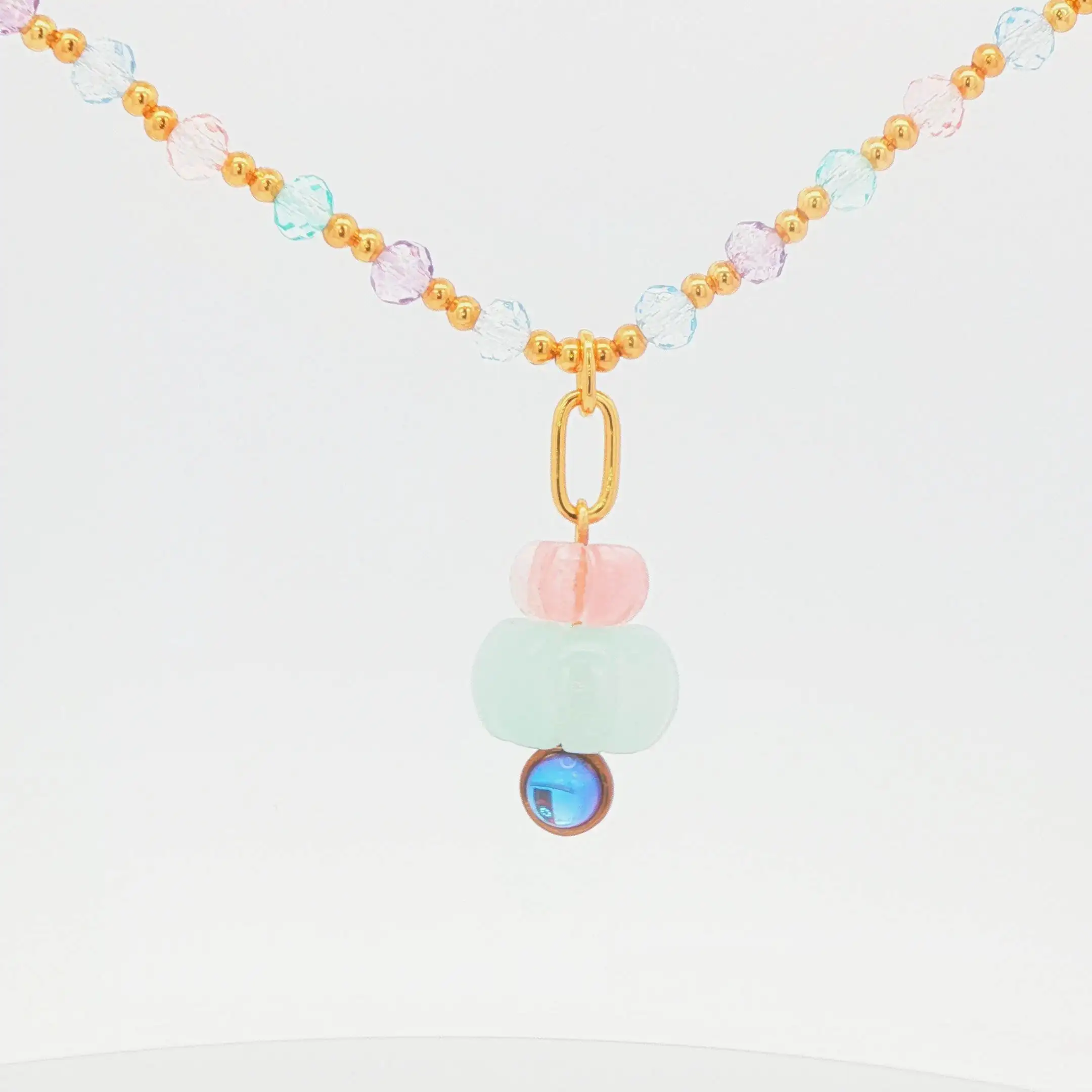 

European and American casual beaded necklaces, gold-plated necklaces, gifts for girls