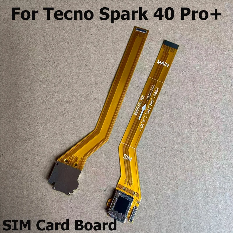 New For Tecno Spark 40 Pro+ Pro Plus USB Charging Dock Board SIM Card Reader Socket Board Connector Mainboard Flex Cable KM7