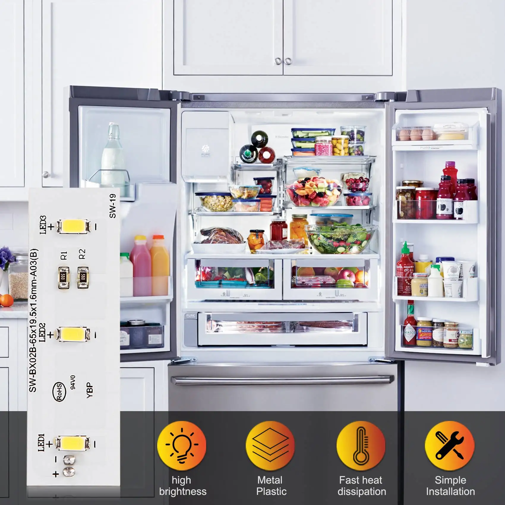 BAAO-для холодильника, замена светодиодной ленты для холодильника Electrolux ZBE2350HCA SW-BX02B, запасная часть