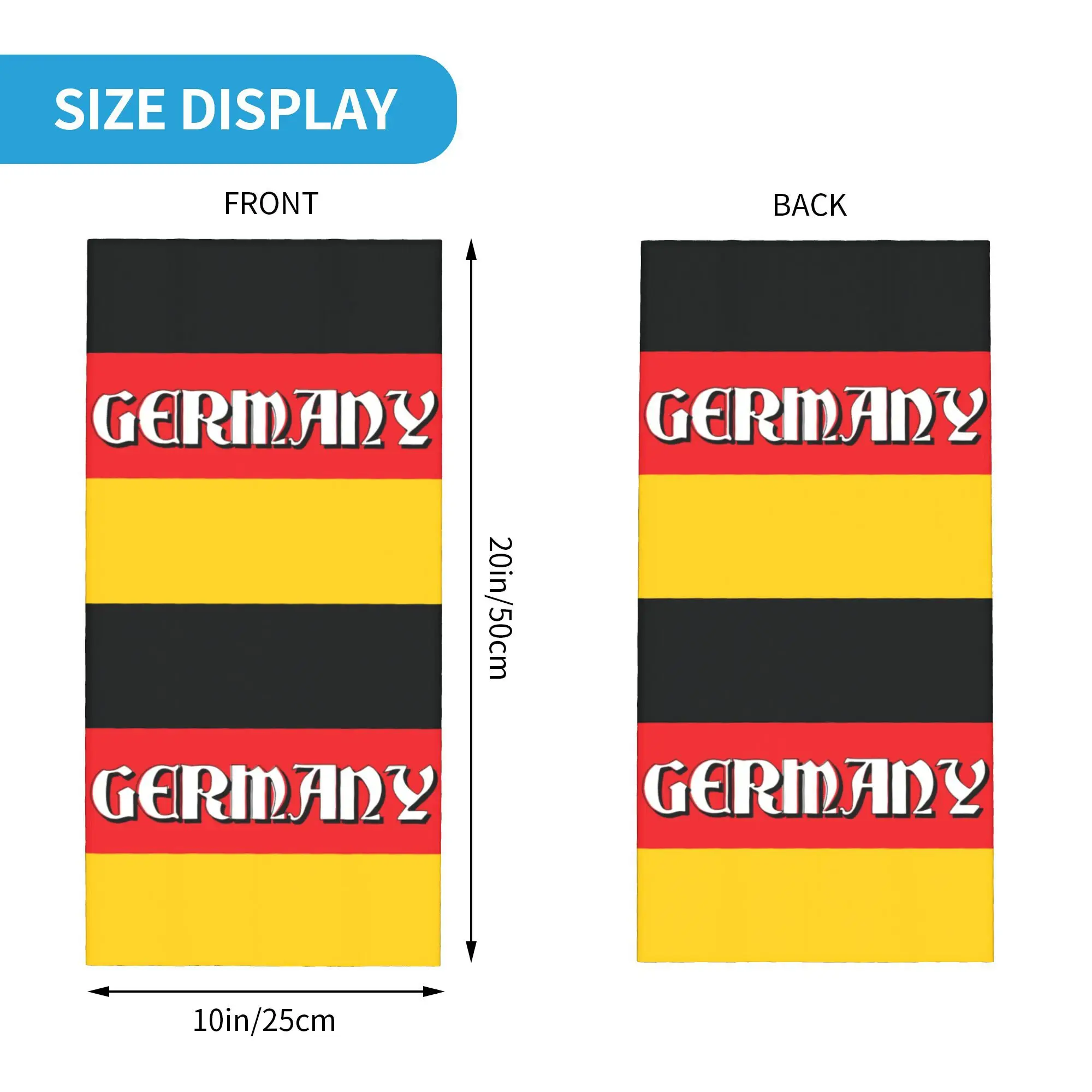 مخصص ألمانيا العلم تصميم شعار الرقبة الجراب النساء الرجال الأشعة فوق البنفسجية الوجه درع الشتاء باندانا وشاح للمشي لمسافات طويلة
