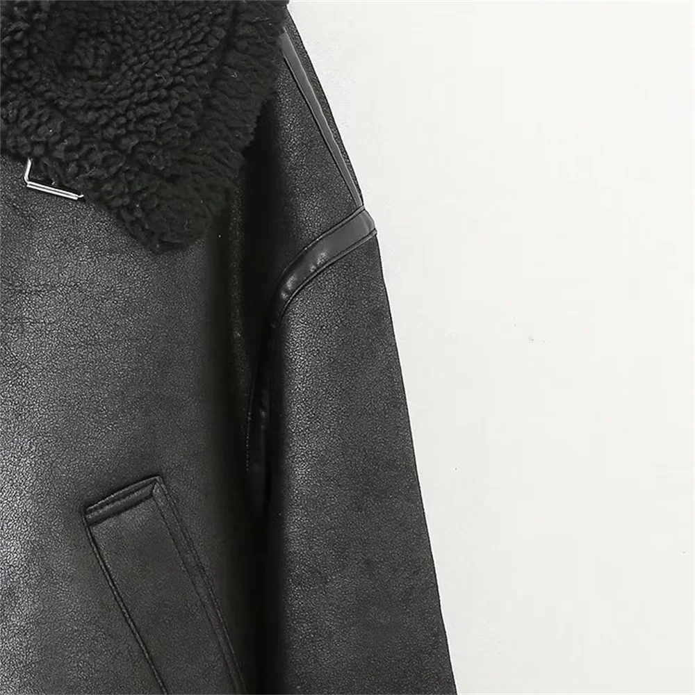 Damska kurtka z kołnierzem, długi rękaw, kieszeń na zamek błyskawiczny, dwustronna, w stylu motocyklowym, wiosenna, nowy model.