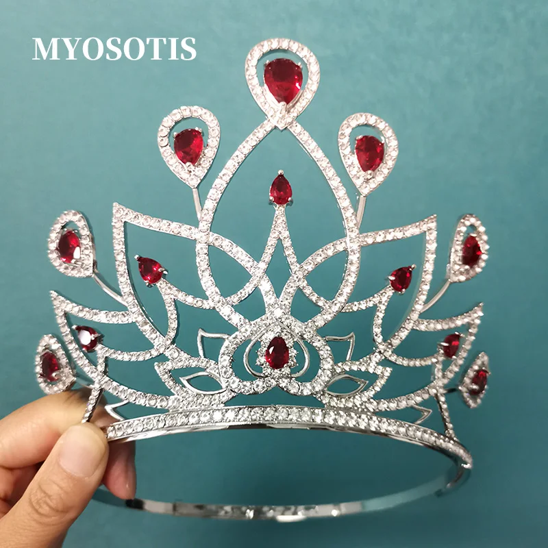 

Женская диадема с фианитом, свадебная диадема большого размера в Европейском стиле, Ювелирное Украшение для волос