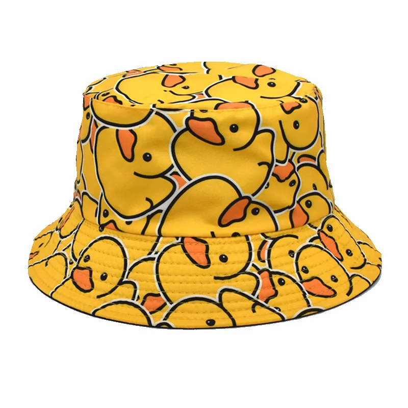 Cute Super Cute Pot Hat Male Sunblock Sun Hat Cartoon Little Yellow Duck Fisherman Hat Female