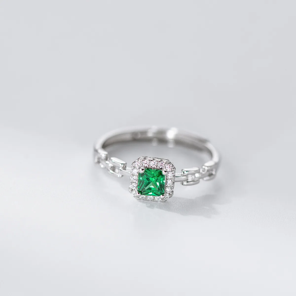 

925 Sterling Silver Square Zircon Adjustable Rings For Women Elegant Luxury Designer Jewelry Accessories Wholesale Money 925