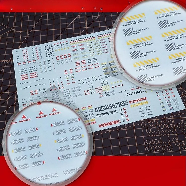 HobbyMio VOL5-004 Fluorescent UV Glow Waterslide Decals Digital Symbols for Gundam Military RC Cars Dioramas Realistic Detailing