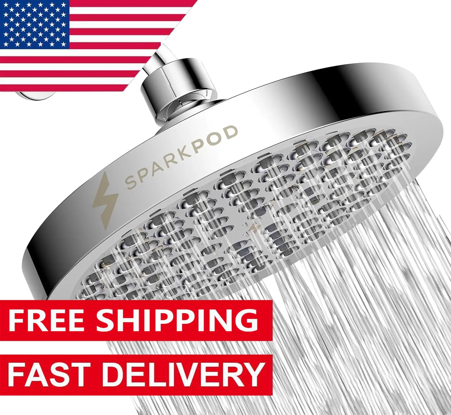 NEW Shower Head - High Pressure Rain - Premium Quality Luxury Design - 1-Min Install Your Bathroom Shower Heads