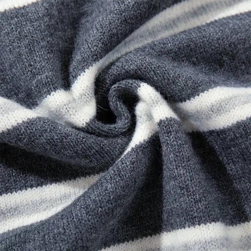 Vintage Stripe Polo Knit Sweater Mens Lapel Drop Long Sleeve All-match Casual Male Pullovers 2026 Autumn New Trend XDE5