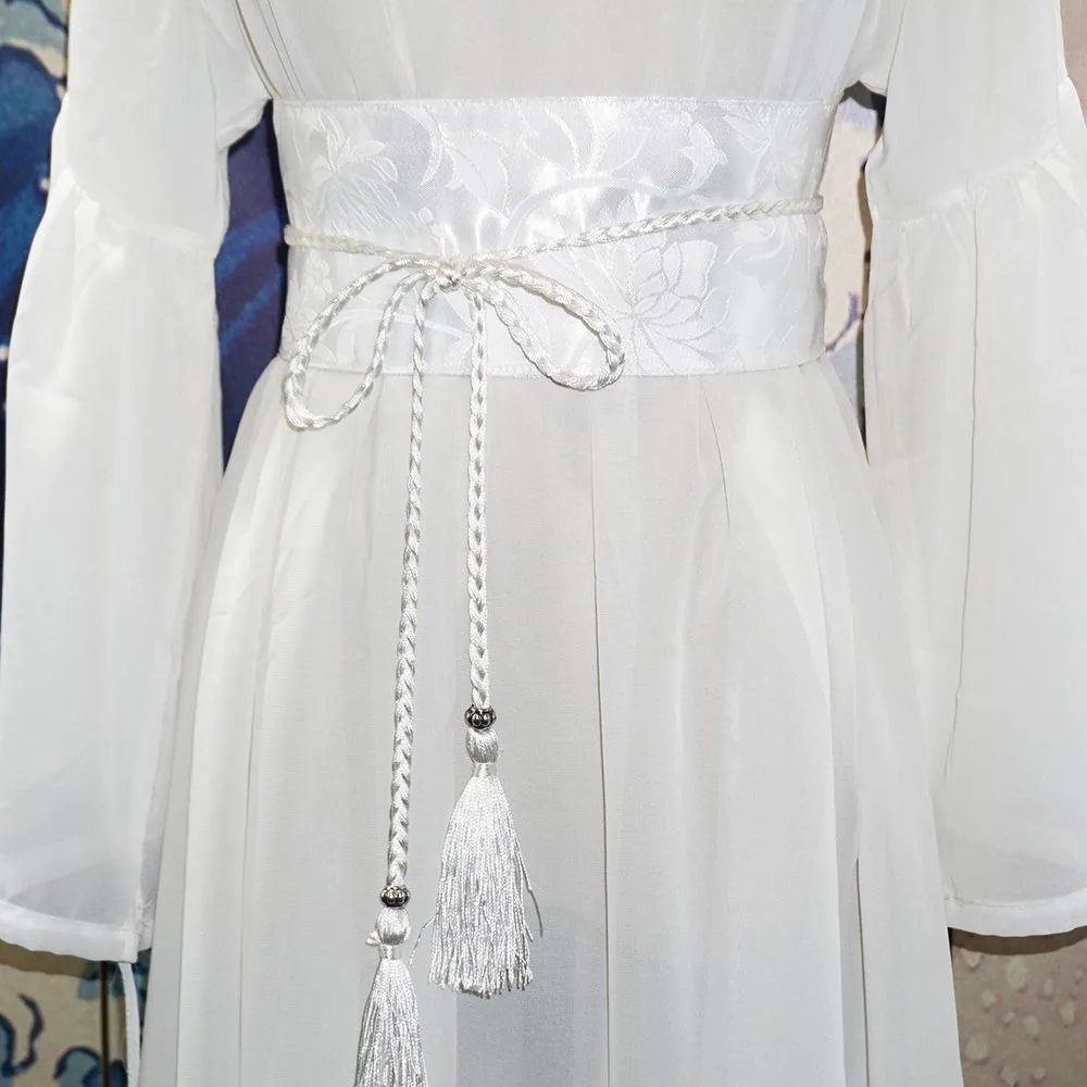 لوتس الجاكار الأدبي الخصر ختم العتيقة Hanfu الرجعية حزام النمط الوطني شرابة الخصر هان عنصر حزام القماش تنوعا