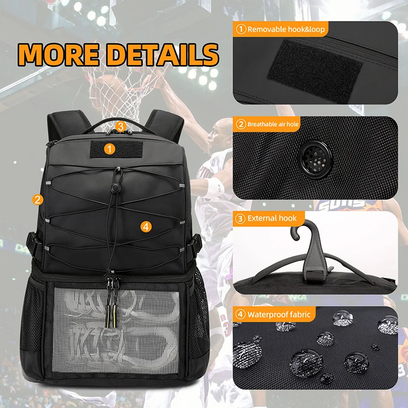 Climbing Backpack Men Women Large Capacity Travel Daypack Basketball Volleyball Soccer Rucksack Leisure Commuting Shoulder Bag view 4
