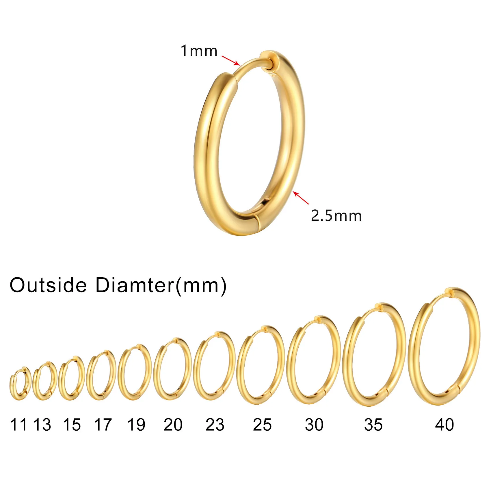 Women's Minimalist Gold Hoop Earrings, Everyday Elegance