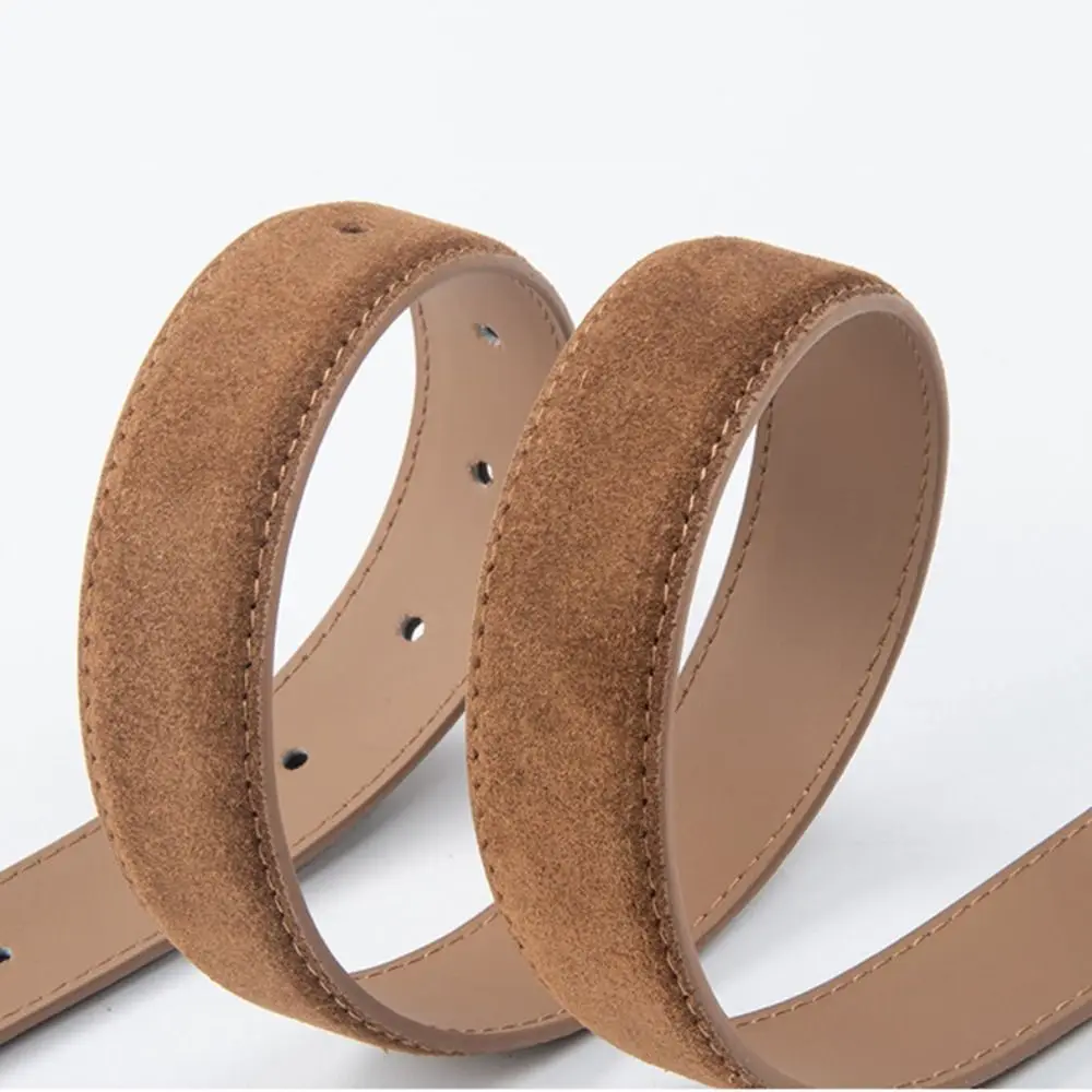 Fashion Suede Leather Belt Versatile Women Pin Buckle Waistband Luxury Design Business Waist Strap Casual Trouser Dress Belts