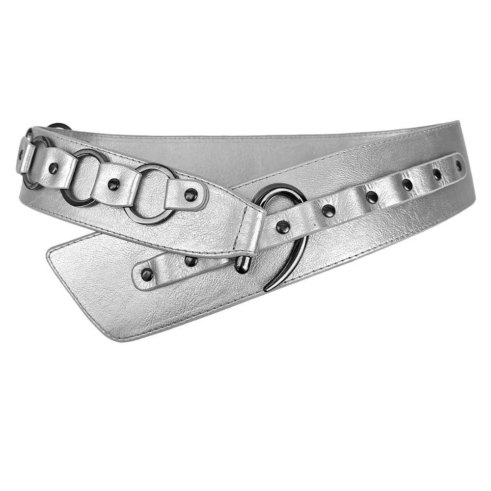 

New Vintage Punk Belt Versatile Faux Leather Fashion Belt Alloy Adjustable Waistband Festival