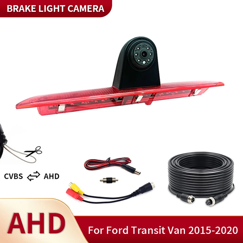 AHD HD CCD Waterproof Wide Angle Night Vision Car Brake Light Camera Rear View reverse Camera For Ford Transit Van 2015-2020