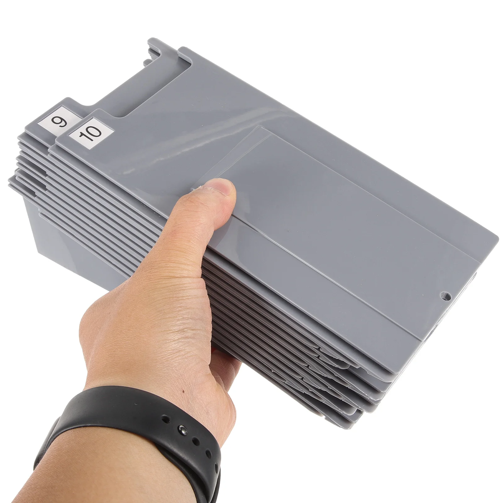 

Warehouse Material Card Holder Sturdy Plastic Time Cards Organizer Multi-Grid Storage Rack for Office School Kitchen Attendance