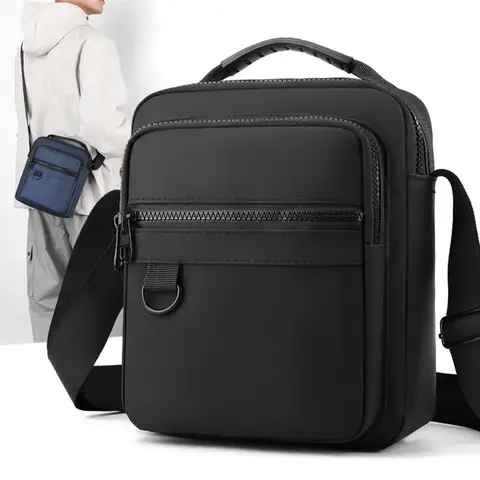 Borse a tracolla a tracolla da uomo Casual Oxford piccola borsa a tracolla con cerniera semplice mini borsa per telefono a tracolla borsa a tracolla laterale maschile
