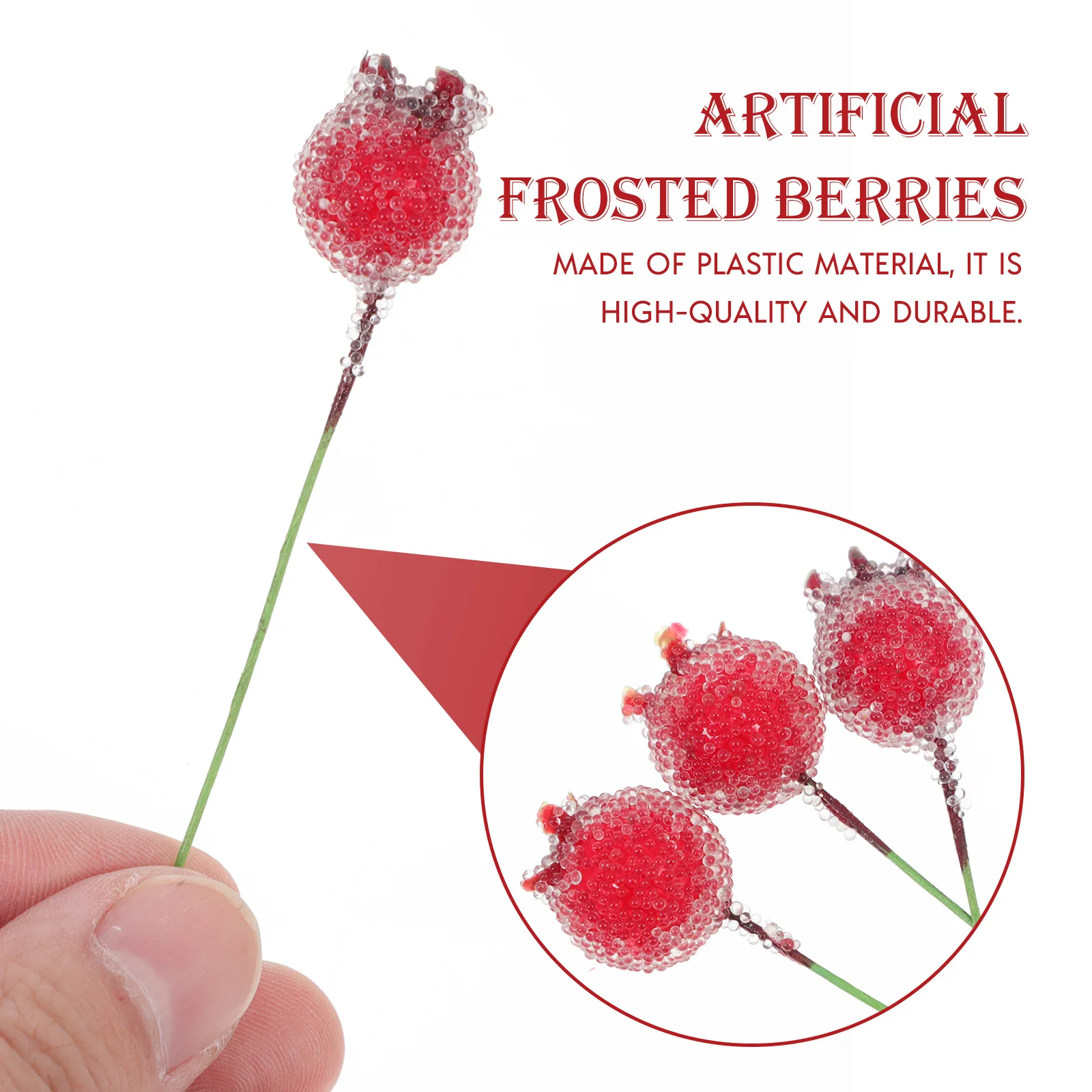 

100Pcs Simulated Frosted Berries DIY Christmas Decoration Craft Material for Party Accessories Window Door Table Centerpiece