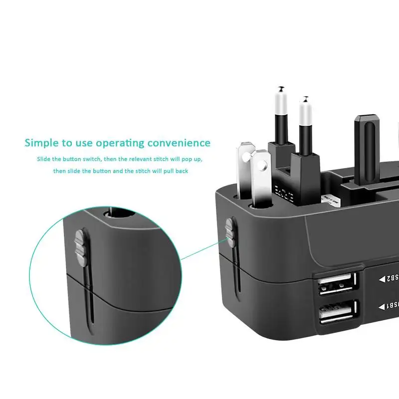 Universal Travel Plug Adapter 2 USB Port World Travel AC Power Charger Adapter AU US UK EU Converter Adapter USB Charger New