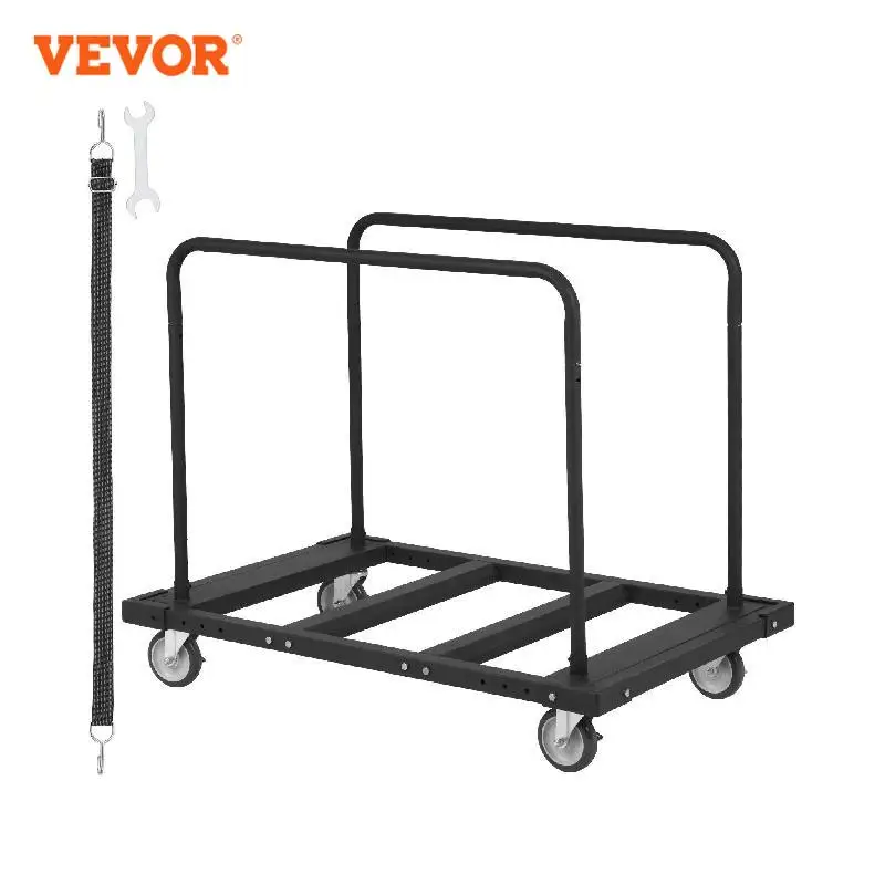 

VEVOR 1800 LBS Drywall Sheet Cart Panel Dolly Cart with Deck and 5" Swivel Wheels Handling Sheetrock Lumber for Garage Warehouse