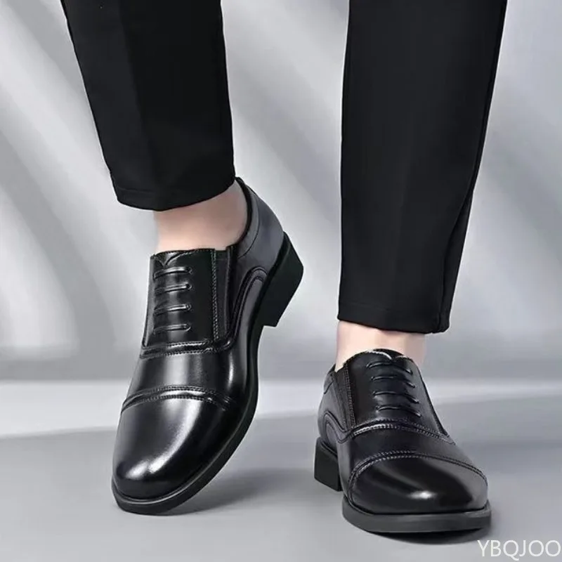 

2026, модные мужские офисные деловые туфли большого размера, повседневные удобные многофункциональные мужские свадебные туфли с круглым носком и низким вырезом