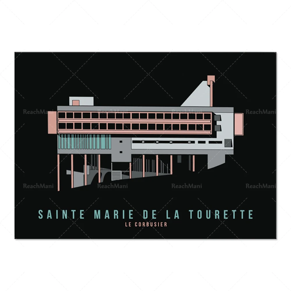 La Tourette, Le Corbusier, Battersea Power Station, Berlin, Guggenheim, Brutalist Architecture Poster, Lloyd's Building