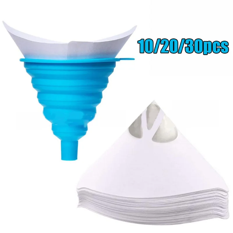 10/20/30Pcs Paint Filter Paper Purifying Straining Cup Funnel Disposable Paint Filte Mesh Conical Nylon Micron Paper