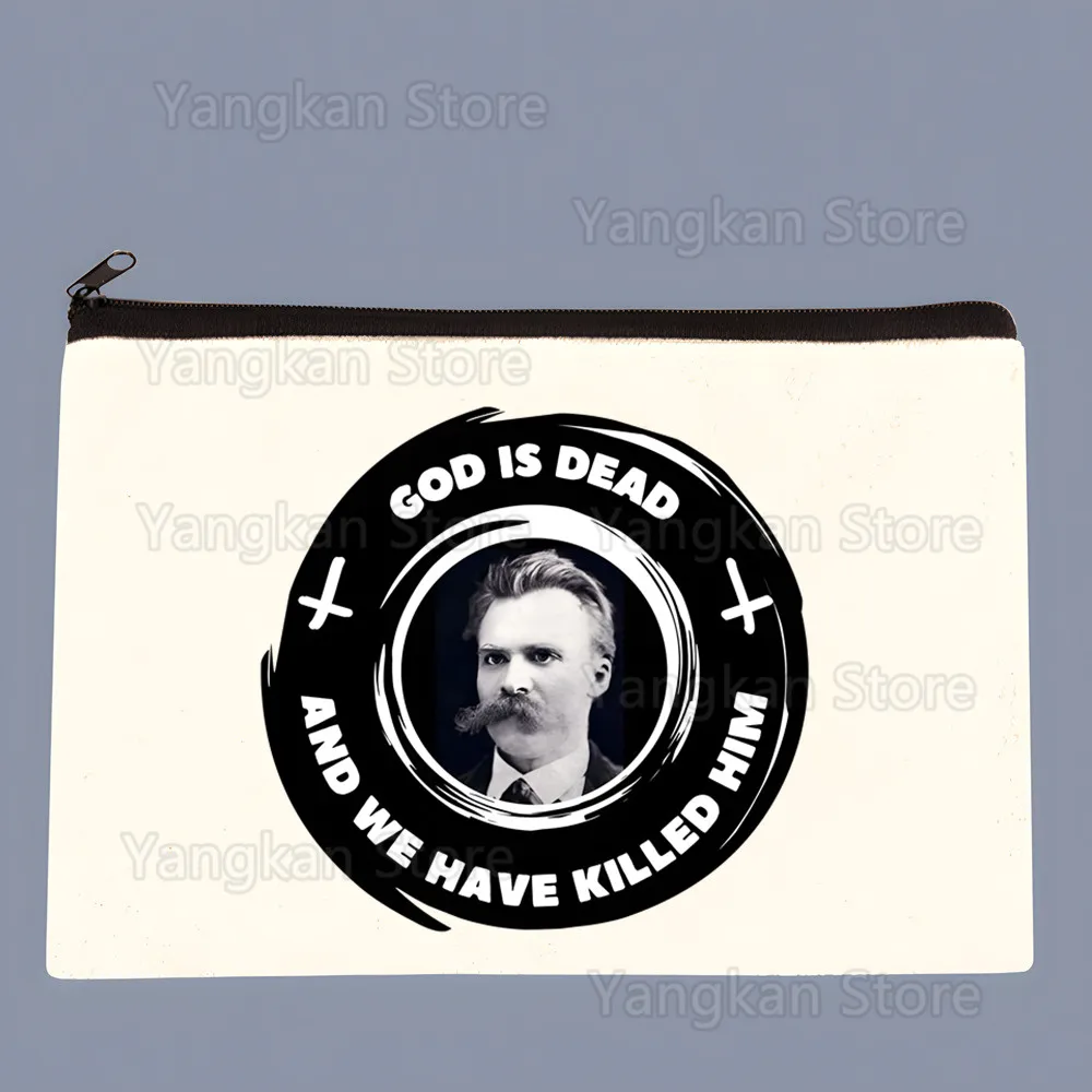 God Is Dead Friedrich Nietzsche Nihilist Canvas Coin Purse Custompattern Storage Pouch Canvas Bag New Coin Bag Key Coin Purse