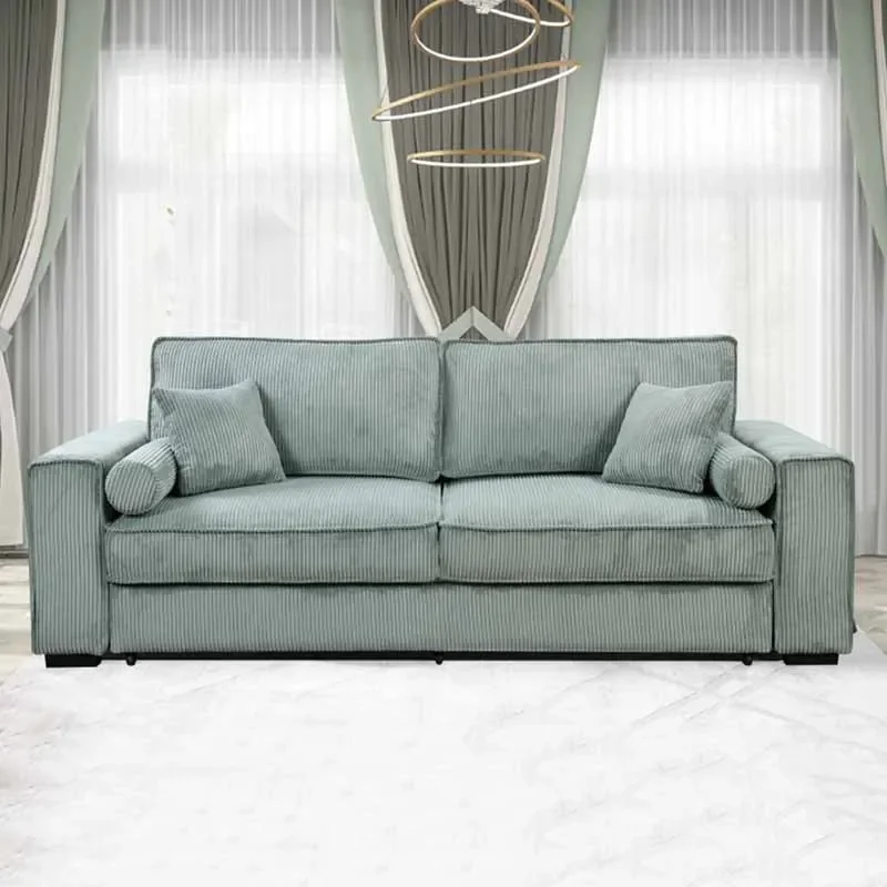 

91in Large Sofa Bed Storage 3 Seater Classic Upholstered Back Sofa Small Spaces Bedroom Apartment Beige Divano Home Decoration