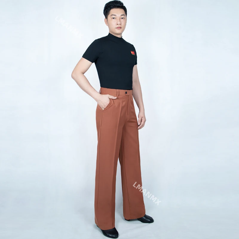 Men's ballroom dance Latin dance pants, dance pants with pockets,