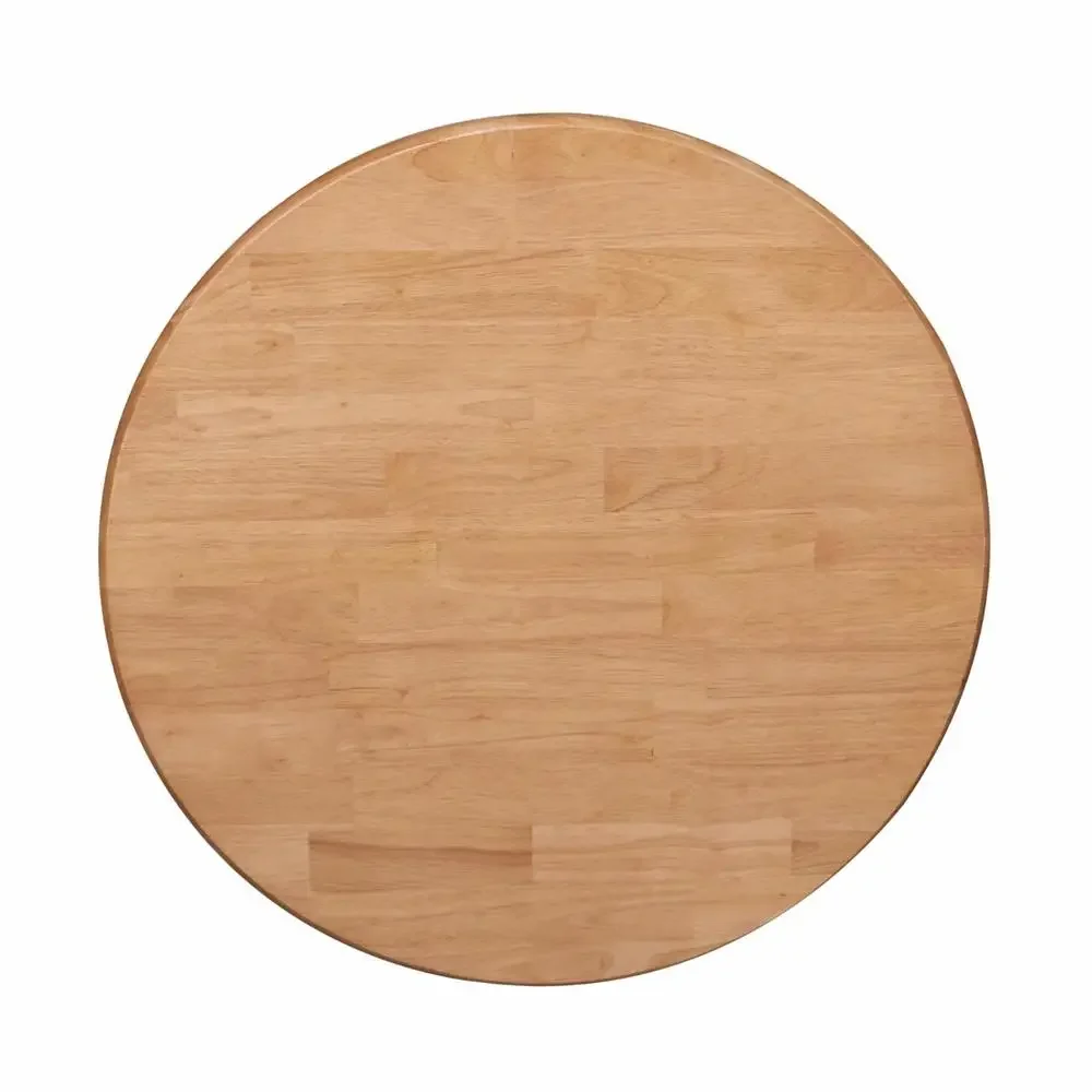 Massief eiken ronde eettafel met voetstuk, 30 inch slagersblokblad, gebruik binnenshuis, 2-zits, kersenafwerking, stevige voetstukbasis, 4 voet