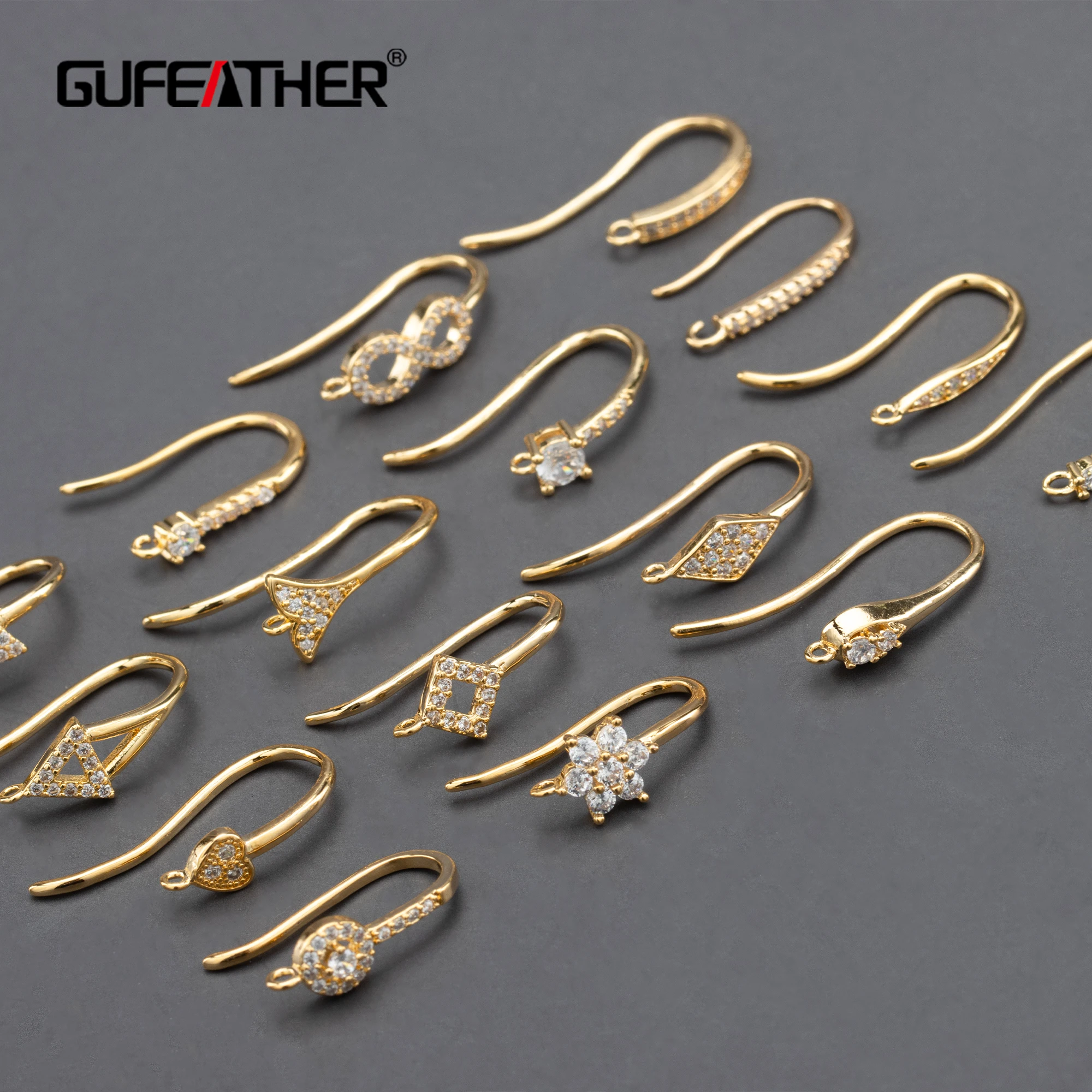 GUFEATHER M800,jewelry accessories,pass REACH,nickel free,18k gold plated,copper,connector,diy earring,jewelry making,20pcs/lot