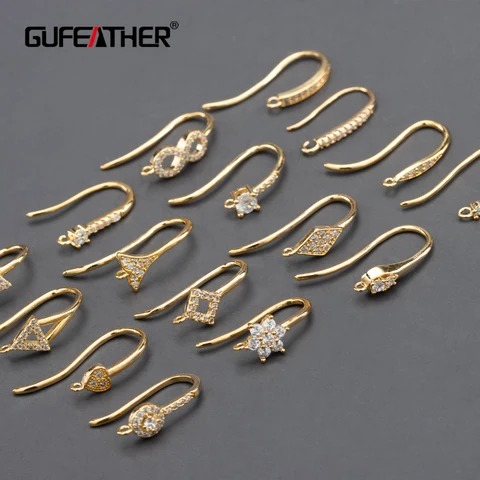 GUFEATHER фурнитура для сережек, 20 шт, качественные компоненты для создания украшений — фото модели