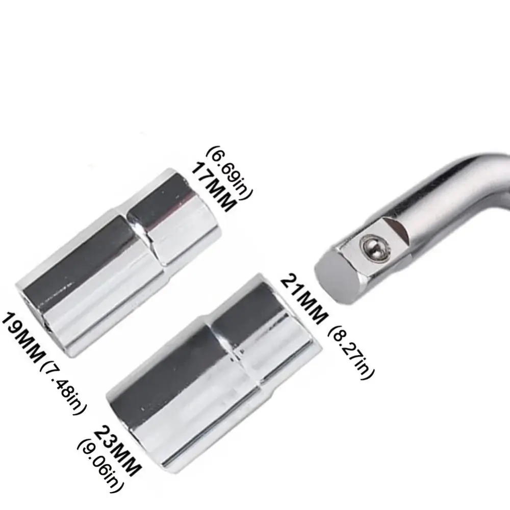 With Double Ended Sockets Nut Telescoping Lug Wrench Set 17/19/21/23mm Extended Handle Adjustable Ratchet Spanner Durable