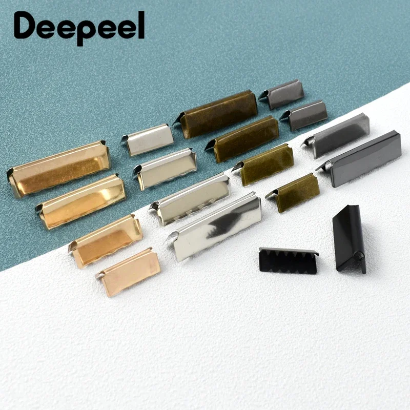 30Pcs Deepeel 20-60mm Metal Belt End Clip Buckle Webbing Bag Strap Tail Decoration Clasp Handbag Leather Craft Sewing Accessory