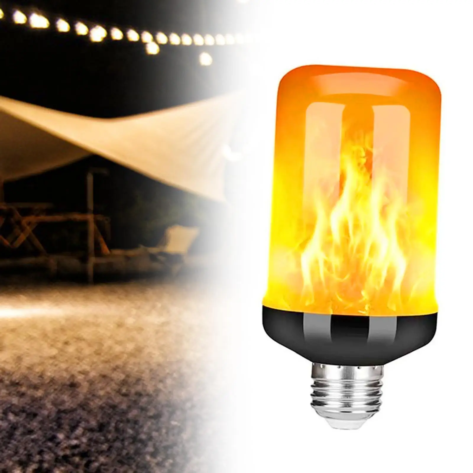 2xE27 Base Bulb Flame Flickering Fire Light Bulb for Party Indoor Outdoor Home E27 Yellow Light
