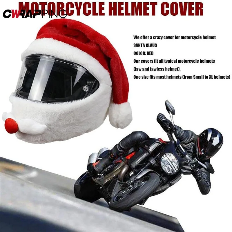 

Motorcycles Helmets Accessories Christmas Gift Bicycle Motorcycle Helmet Decoration Santa Hat Racing Xmas Decoration Accessory