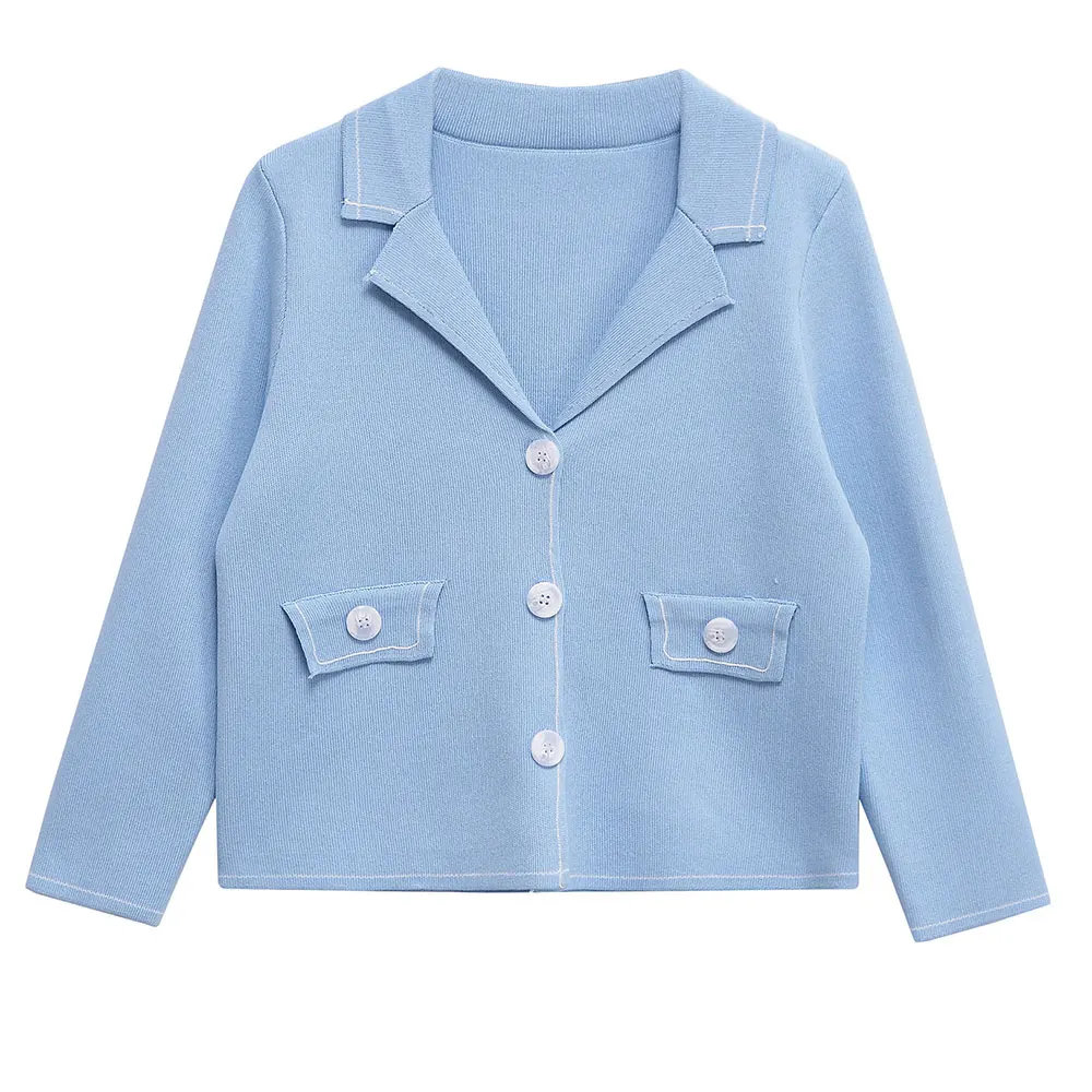 

Exclusive European And American Fashion Knitted Jacket And Skirt Suit Set Trim Detail Popular Style Women's Ensemble