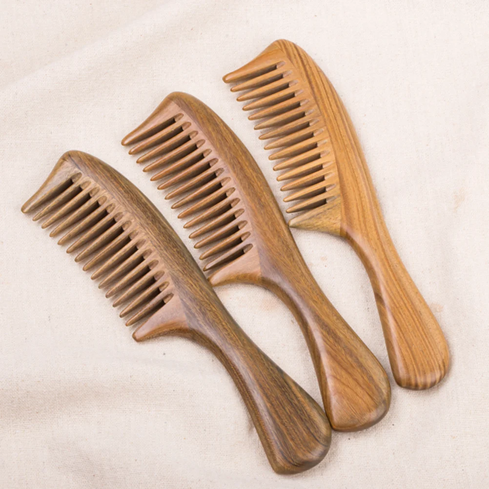 

Расческа для волос из сандалового дерева с широкими зубьями, натуральный деревянный легкий портативный массажный кондиционер для кожи головы, расслабляющий распутыватель волос, кондиционер для волос