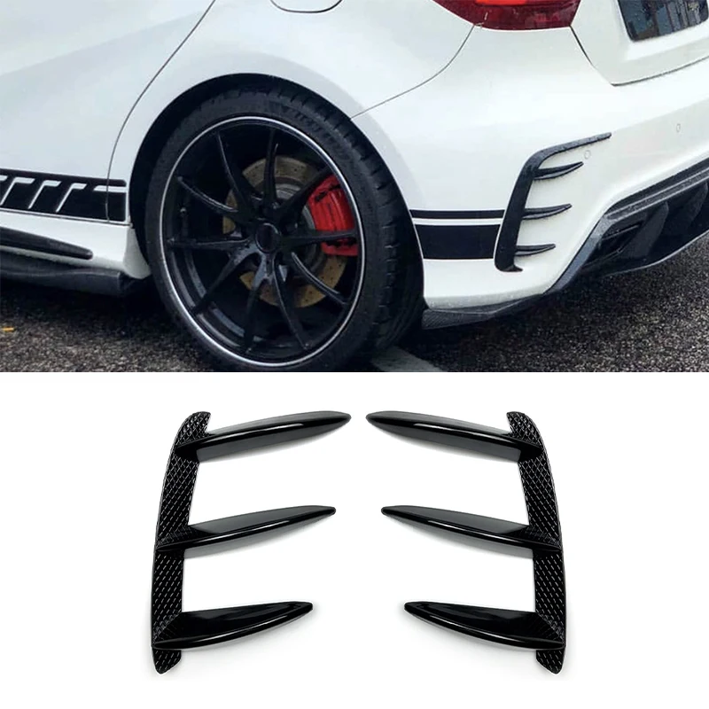 Rear Bumper Splitter Spoiler Air Vent Cover Side Canard For Mercedes Benz W176 A200 A250 A260 A45 AMG 2013-2018