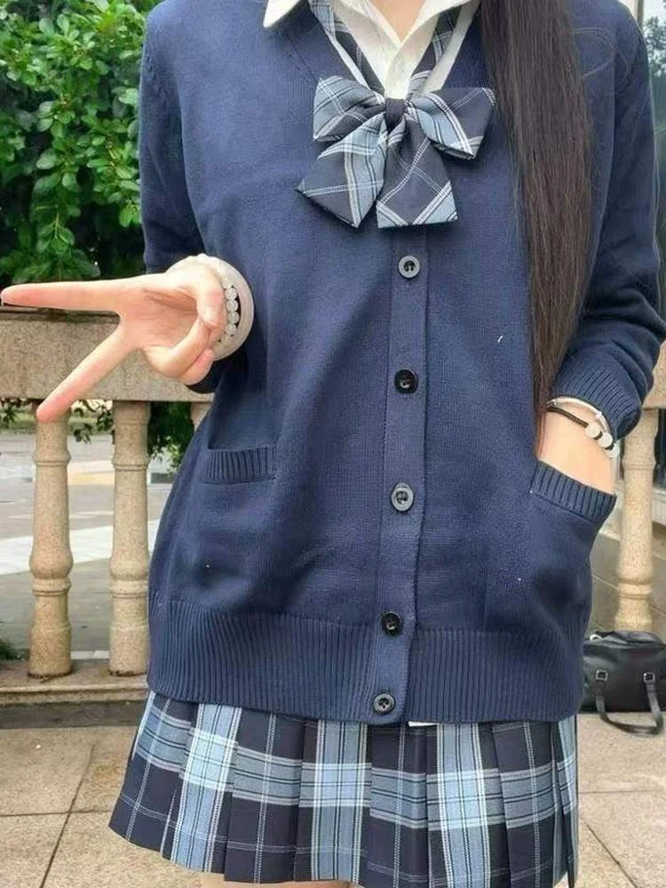 

Осенне-зимний свободный кардиган для женщин, однотонный, для многослойных образов, универсальный, для повседневной носки, с декоративными узлами, в стиле Schoo